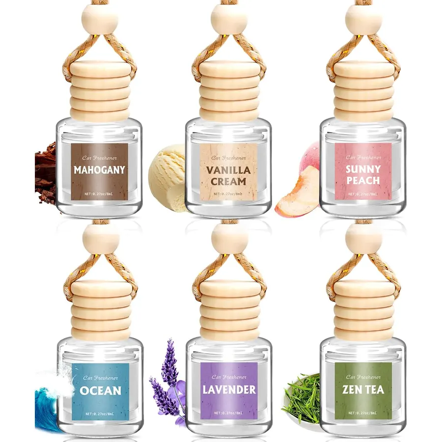 AROIC 6Pack Car Air Freshener, Hanging Essential Oil Air Freshener Diffuser