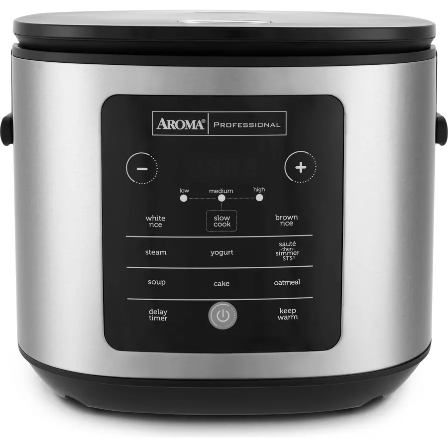 AROMA® 20-Cup Slow Cook Rice Cooker and Brown Rice Cooker with Lift-Out Pot Handles and Silicone Storage Lid — PFAS-Free CoreCoat™ Ceramic