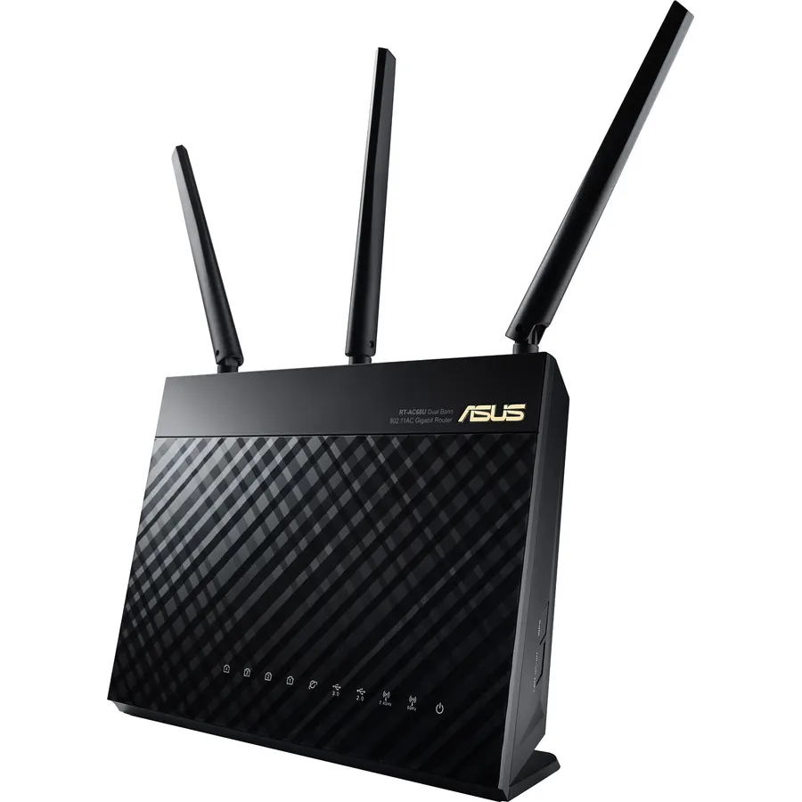 ASUS AC1900 Wireless Dual Band (5GHz + 2.4GHz) Gigabit Wi-Fi Router [RT-AC68U] Ultra-Fast 802.11ac 1900 Mbps Speed, 5X Gigabit LAN Ports, Broadcam TurboQAM Wi-Fi Acceleration, AiProtection Security