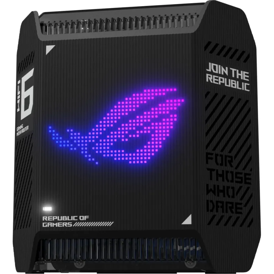 ASUS ROG Rapture GT6 (1PK) Tri-Band WiFi 6 Gaming Router, Covers up to 2,900 sq ft, 2.5 Gbps Port, Triple-Level Game Acceleration, UNII 4, Lifetime Internet Security, Black