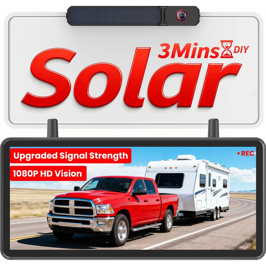 AUTO-VOX Solar Wireless Backup Camera, 3-Minute Easy Install