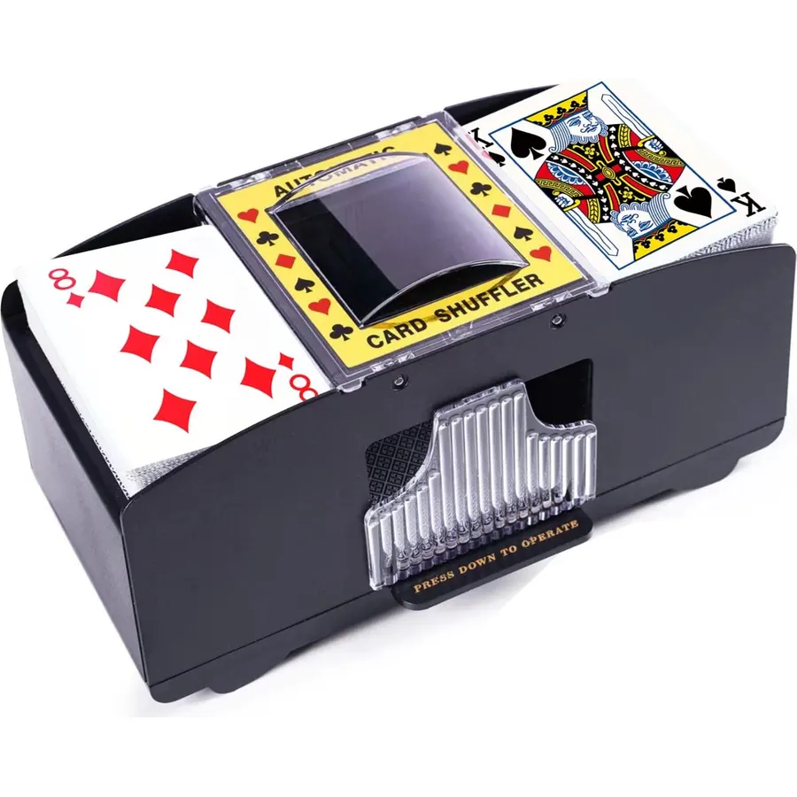Automatic Card Shuffler 2 Deck, Battery Operated Card Dealer Machine, Electric Casino Card Shuffler for UNO, Blackjack, Texas Hold'em, Home Card Games
