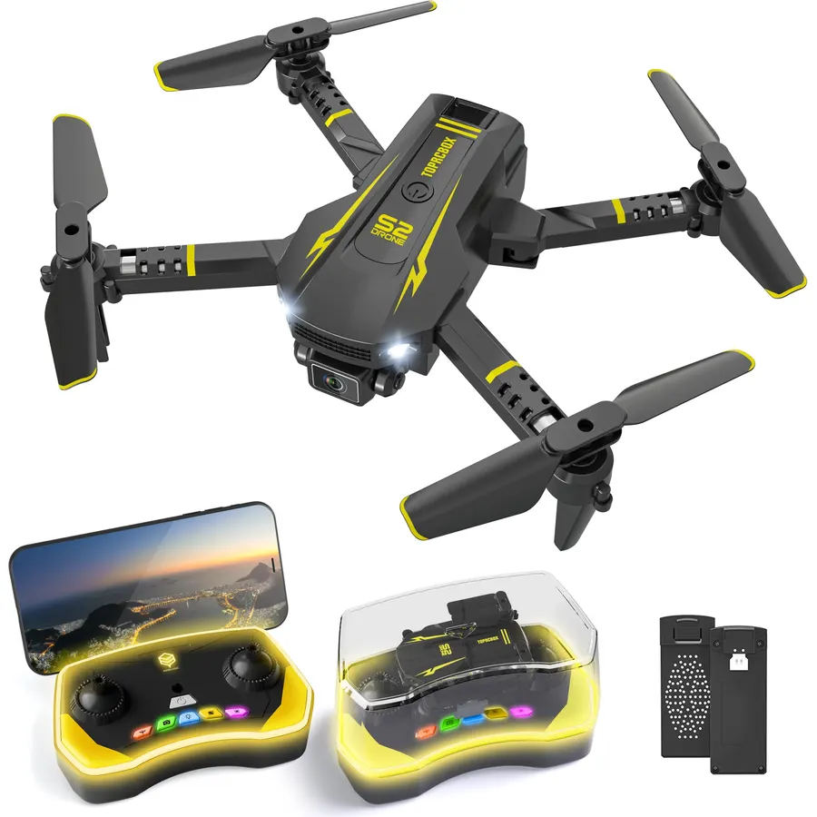 AVIALOGIC Mini Drone with Camera for Kids, Remote Control Helicopter Toys Gifts for Boys Girls, FPV RC Quadcopter with 1080P HD Live Video Camera, Altitude Hold, Gravity Control, 2 Batteries
