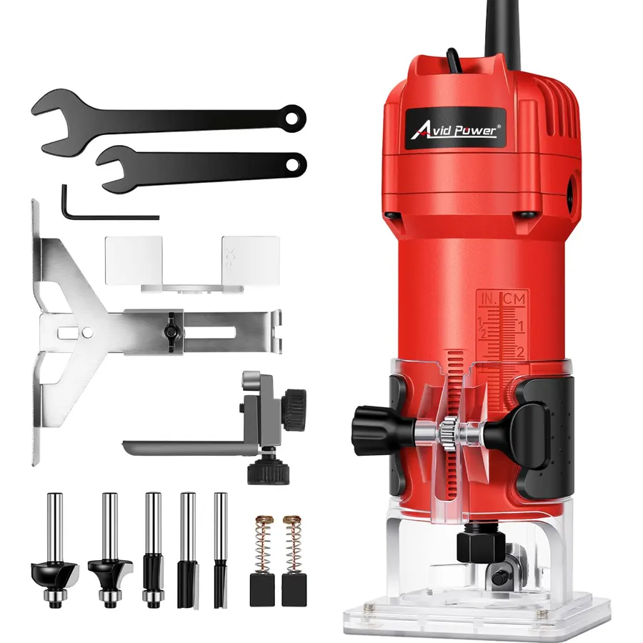 Cordless Compact Router Compatible with Milwaukee Battery, 6 Variable Speeds Router Tool for Woodworking, 800W Fixed Base Wood Router with Trim Router Bits, Tool Only