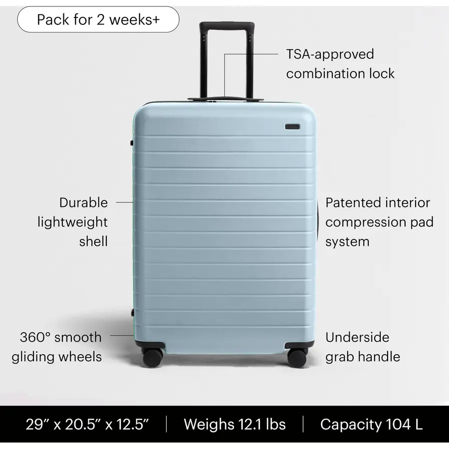 Away Carry-On & Large Checked Luggage - Hardside Suitcase Bundle - Sky Blue