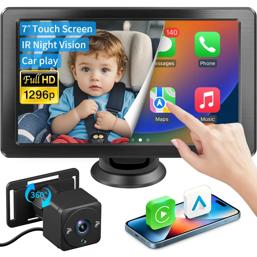 Baby Car Camera Monitor,Baby car Mirror,for USB/USBC/CigaretteLighter Ports, View Infant in Rear Facing Seat with Wide Clear View,Aimed at Baby-Easily to Observe The Baby's Every Move
