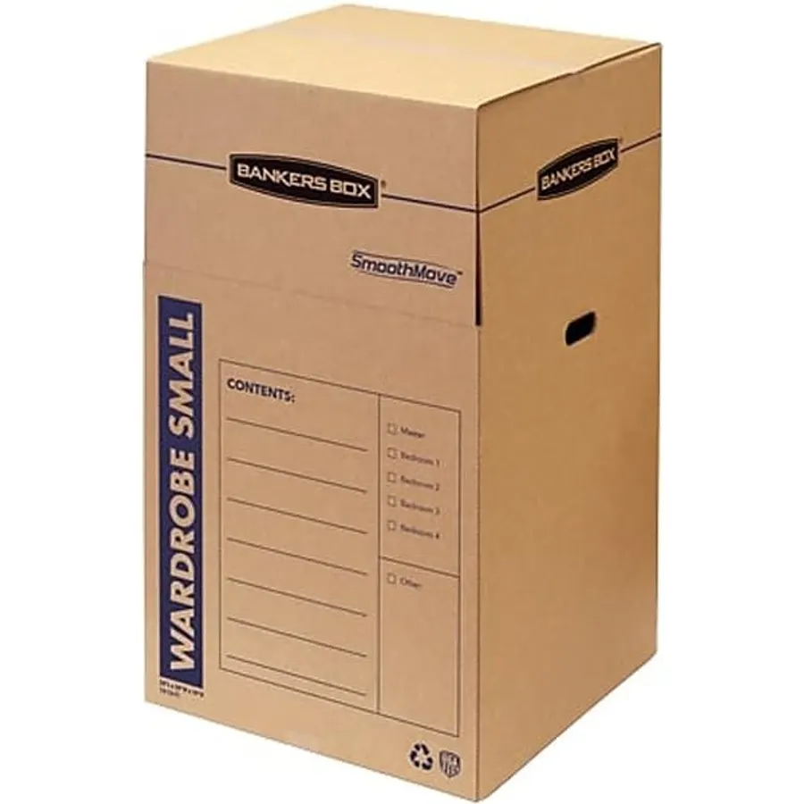 ‎Bankers Box 3-Pack Short Wardrobe Moving Boxes, 20" x 20" x 40"