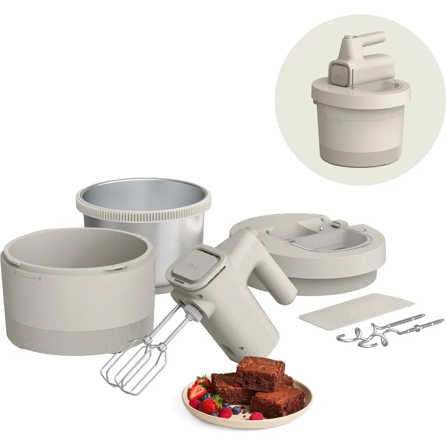 bella 3.5 Qt Hand & Stand Mixer, 2 in 1 Electric Mixer with Bowl, Oatmilk