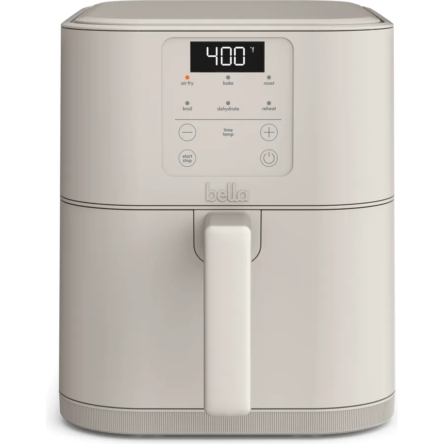 bella Fits-Anywhere™ 6qt Slim Air Fryer, Non-Toxic Coating, Oatmilk