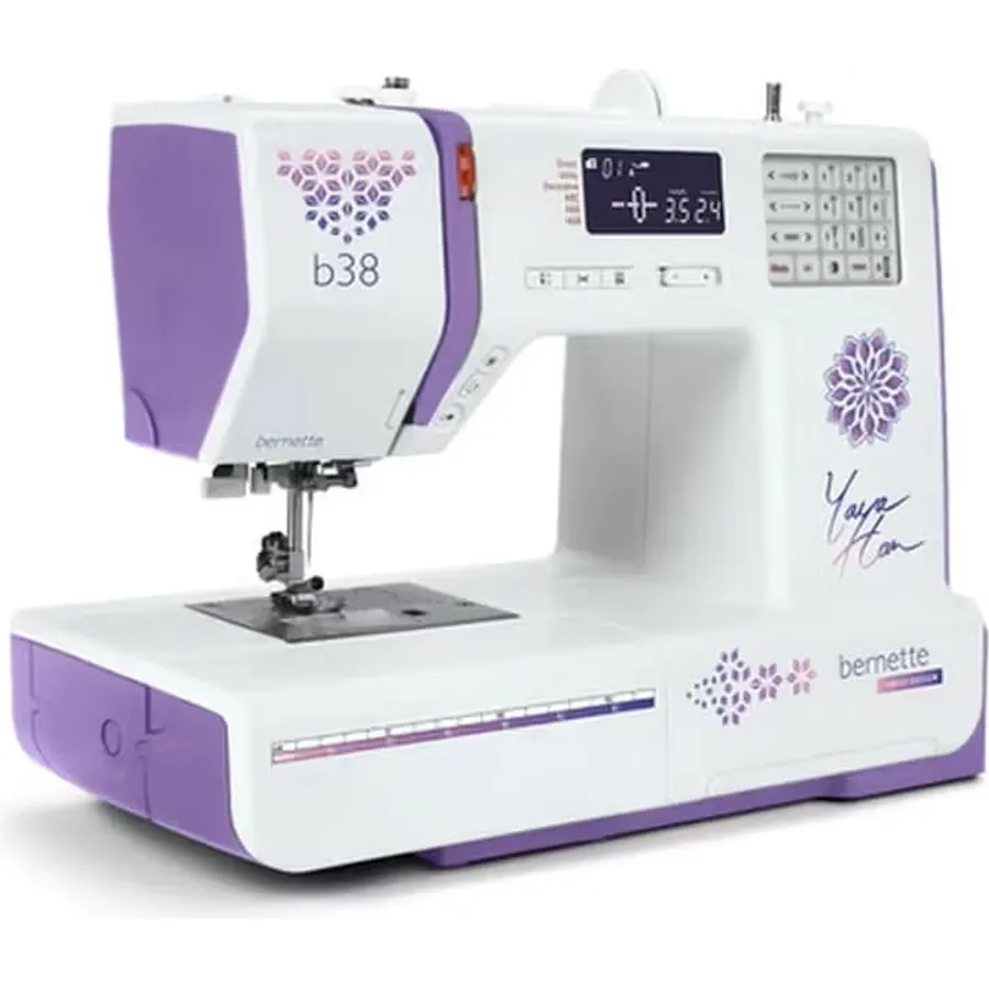 Bernette B38 Yaya Han Edition Computerized Sewing Machine | 394 Built-In Stitches, LCD Display, Automatic Thread Cutter, Adjustable Presser Foot Pressure, 8 Presser Feet