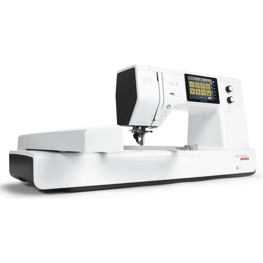 Bernette B79 Sewing & Embroidery Machine Bundle | Includes 3 Hoops, 11 Presser Feet, Extension Table, Cutter, Scissors, Thread Set, Bobbins