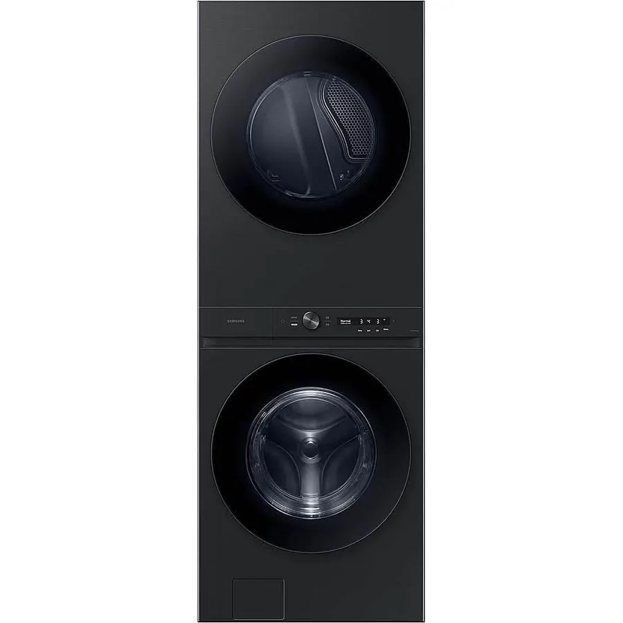Bespoke 4.6 cu. ft. Large Capacity Single Unit AI Laundry Hub Washer with 7.6 cu. ft. Electric Dryer in Brushed Black