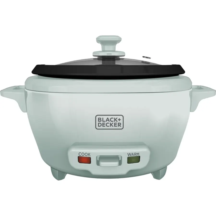 BLACK+DECKER 6-Cup Rice Cooker with Steaming Basket, Surf Spray