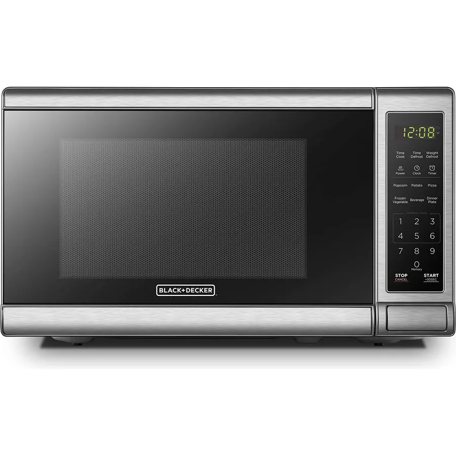 Chefman Countertop Microwave Oven 0.9 Cu. Ft. Digital Stainless Steel Microwave 900 Watt with 6 Presets, Eco Mode, Mute Option, Memory Function, Child Safety Lock, Kitchen, Home, Dorm Essentials