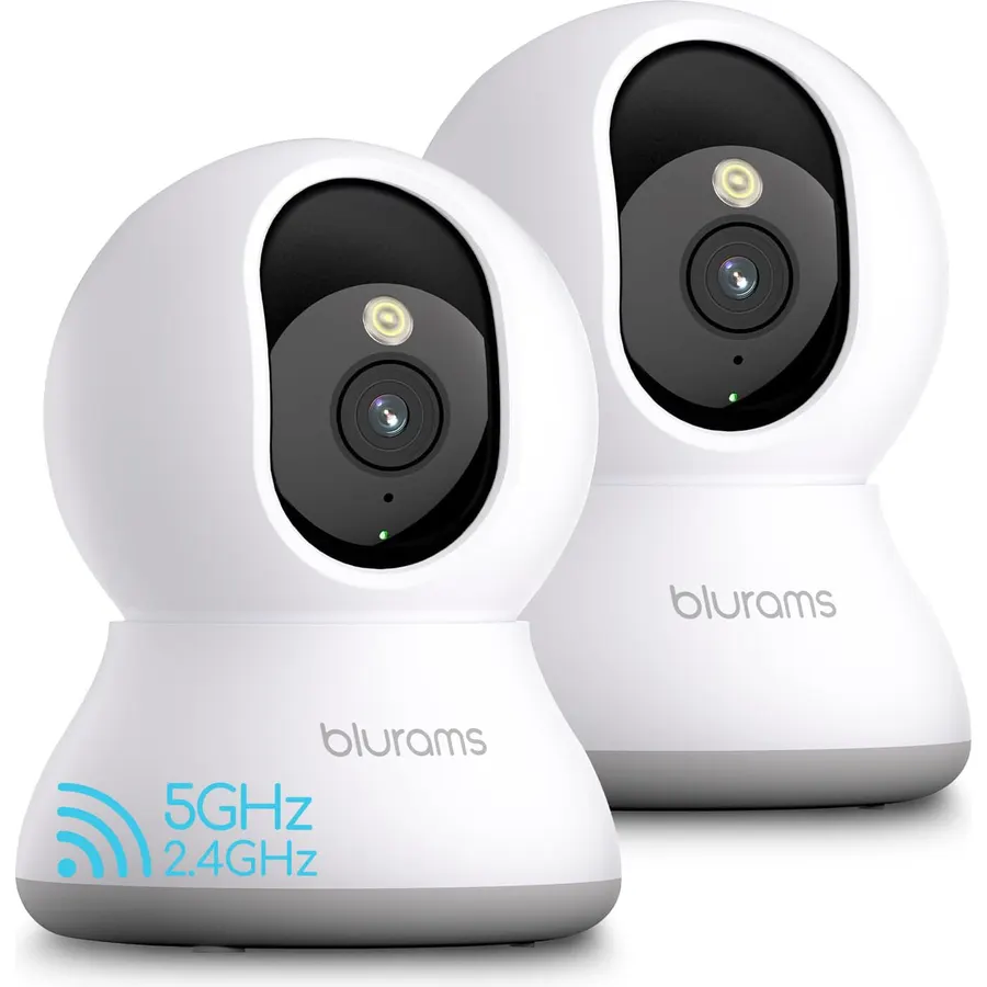 blurams 5G Cameras for Home Security, 360° PTZ Pet/Dog Indoor Camera, 2Pack