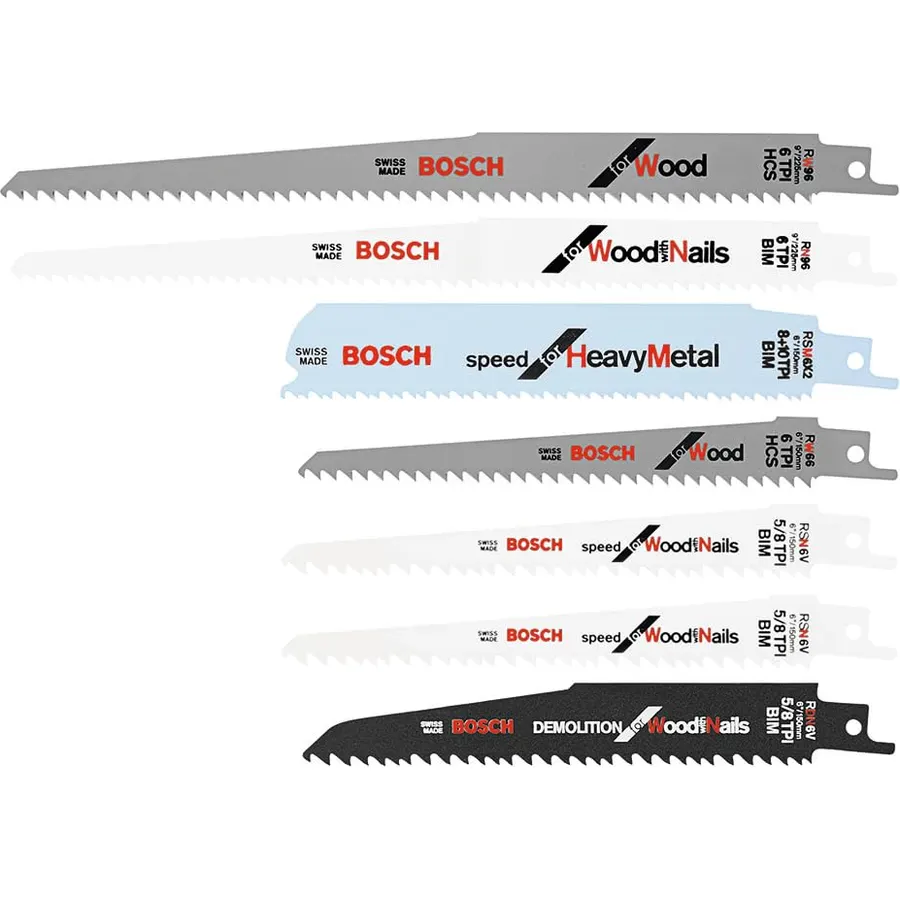 Bosch RAP7PK 7-Piece Reciprocating Saw Blade Set