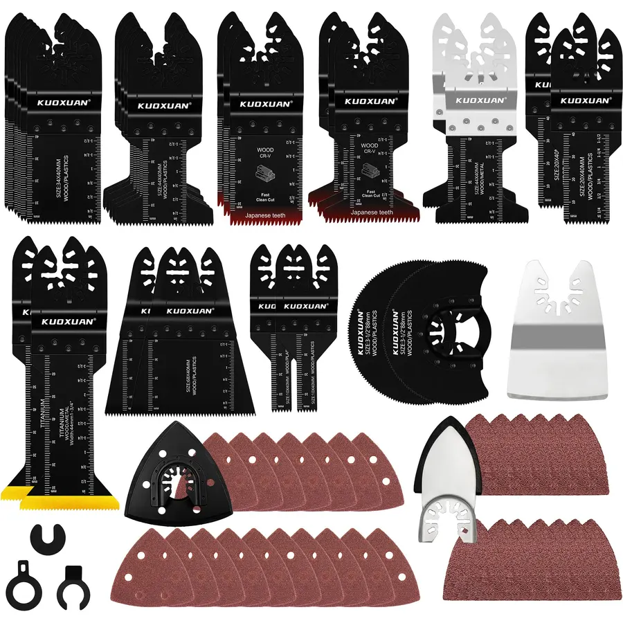 Brand 116Pcs Oscillating Multi Tool Accessories Kit, 30 Saw Blades + 86 Sanding Sheets, Universal Fit for Oscillating Tools