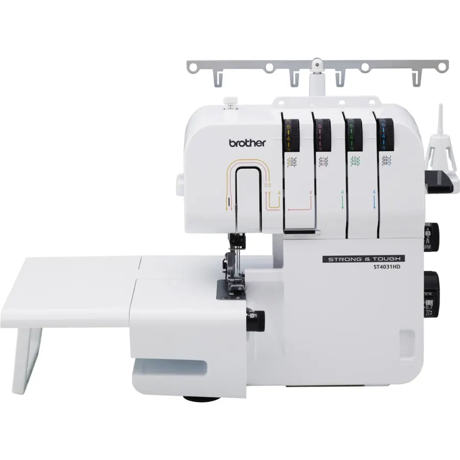 Brother ST4031HD Serger, Strong & Tough Serger, 1,300 Stitches Per Minute, Durable Metal Frame Overlock Machine, Large Extension Table, 3 Included Accessory Feet, 12.99 x 14.37 x 17.01 in., White