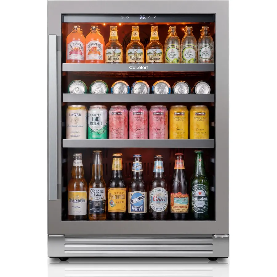 Ca'Lefort 24'' Beverage Refrigerator, 180 Can Beverage Fridge Under Counter