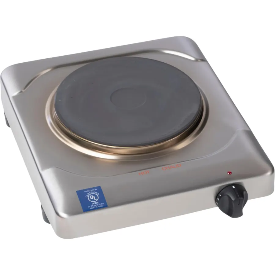 Cadco KR-S2 Portable Electric Hot Plate, 1500W Cast Iron Single Burner