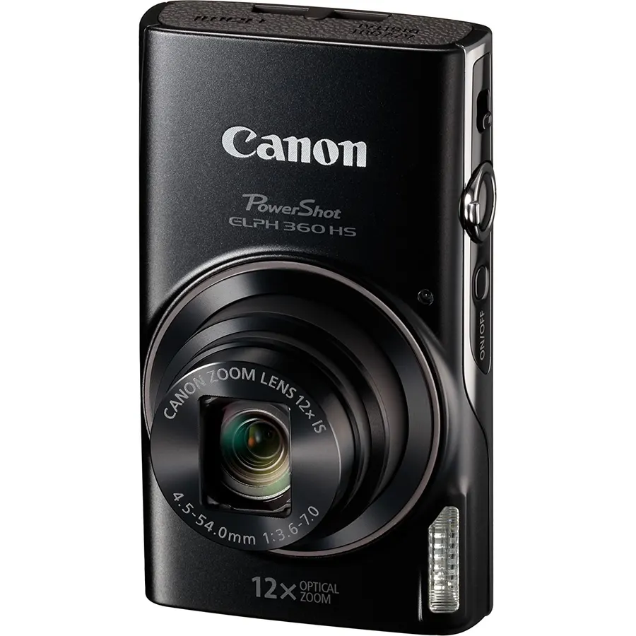 Canon PowerShot ELPH 360 Digital Camera w/ 12x Optical Zoom and Image Stabilization - Wi-Fi & NFC Enabled (Black)