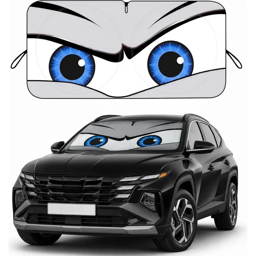 Car Windshield Sun Shade, Universal Fit Midsized Sedan SUV, Cool Gray