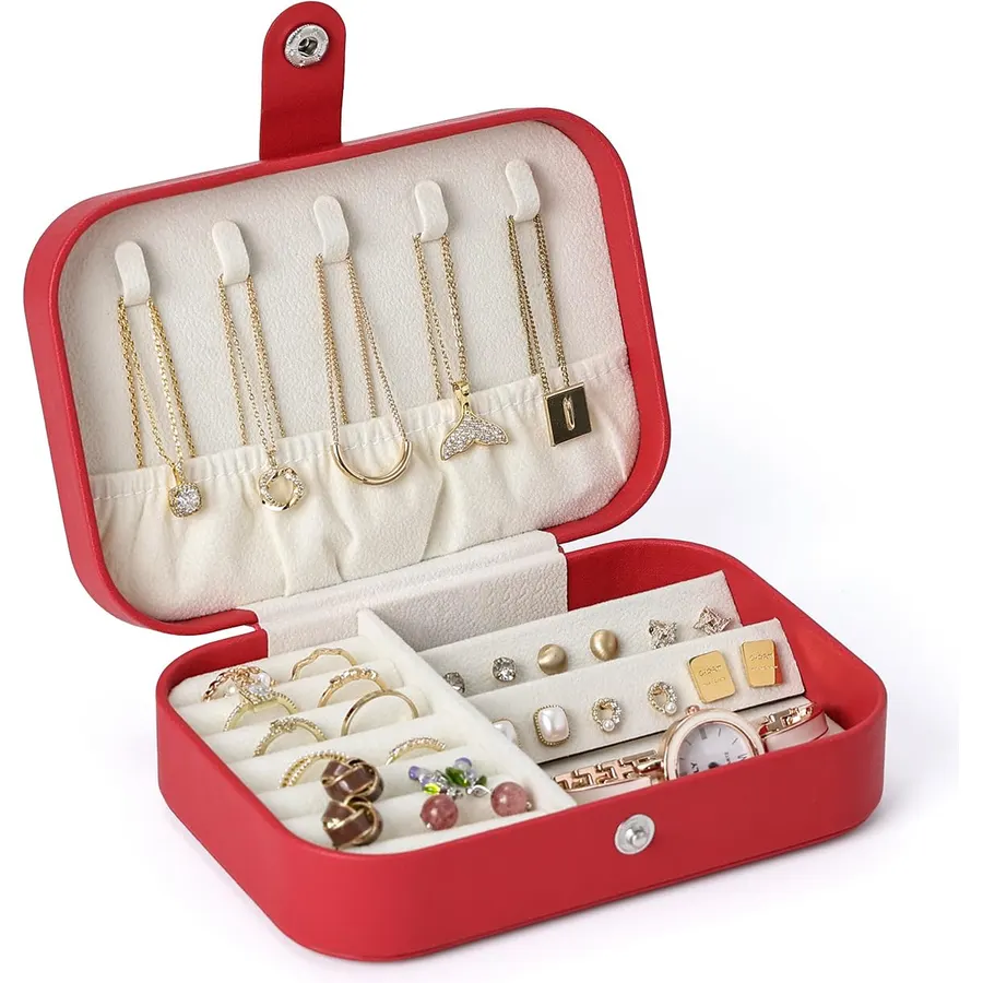 CASEGRACE Jewelry Box For Women Portable Travel Jewelry Case for Necklace Earring Rings Jewelry Holder Case Gift Box Girls