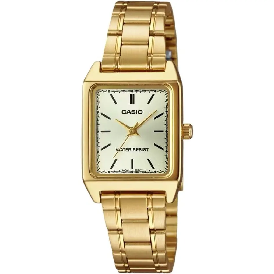 Casio LTP-V007G-9E Women's 22mm Rectangular Gold Tone Stainless Steel Watch