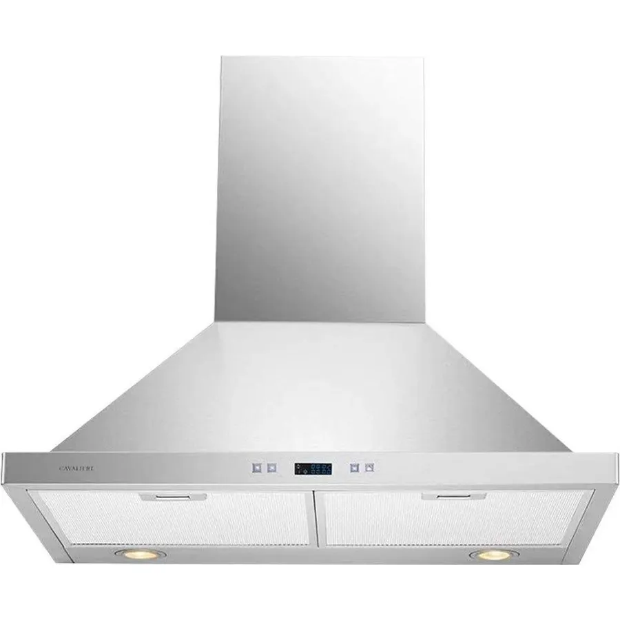 Cavaliere SV218B2-30 inch Wall Mount Range Hood with 462 CFM in Brushed Stainless Steel