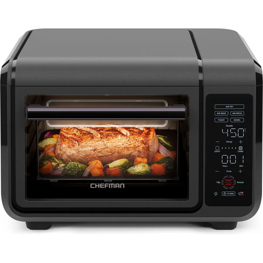 Chefman Air Fryer Toaster Oven Combo, Countertop Oven for Quick & Healthy Meals, Bake, Broil, Air Fry, Toast, and Bagel Functions, 450°F Max Temp, 4 Slice Toaster Oven Air Fryer Combo