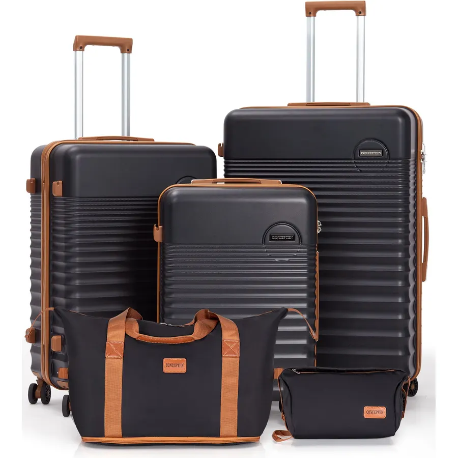 CONCEPTEN Luggage Sets 5 Piece, ABS+PC Hardshell Suitcases with Wheels