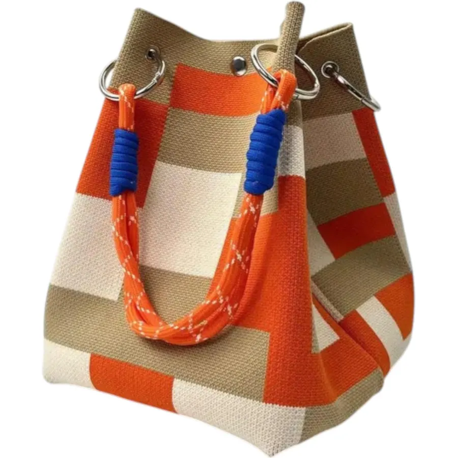 Crochet Tote Bag for Women, Knit Shoulder Handbag, Lightweight Reusable Shopping Bag, Summer Beach Woven Purse, White