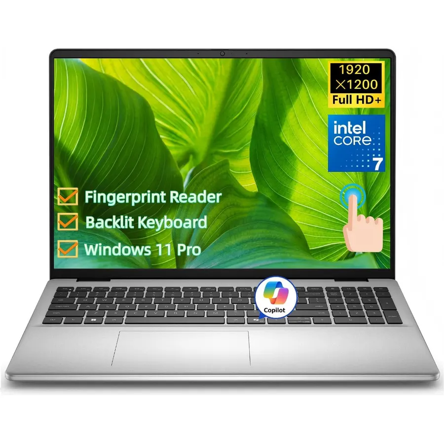 Dell 16 Touchscreen Laptop DC16251, Intel Core 7 150U(Up to 5.4GHz), 16-inch FHD+ IPS 300 Nits, 32 GB DDR5, 1 TB SSD, Intel Graphics, Backlit Keyboard, Fingerprint Reader, Copilot Key, Windows 11 Pro