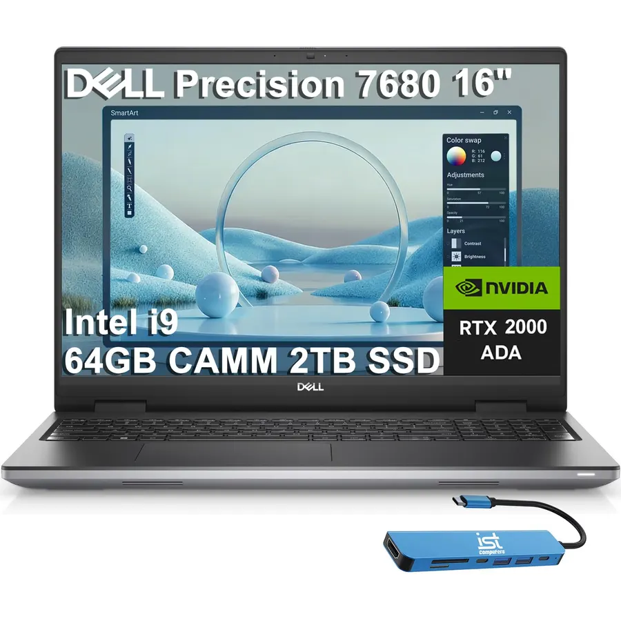 Dell Precision 7680 Laptop, NVIDIA RTX 2000 Ada 8GB, i9-13950HX, 64GB DDR5