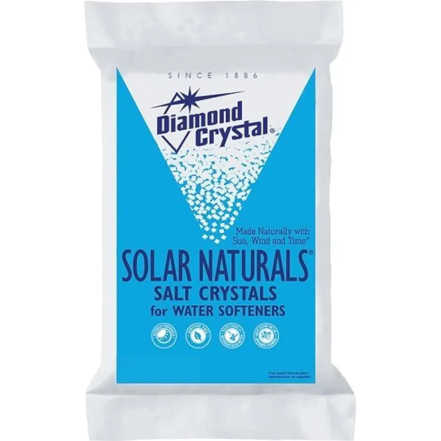 Diamond Crystal 804017 Solar Naturals Water Softener Salt, 50 Lbs
