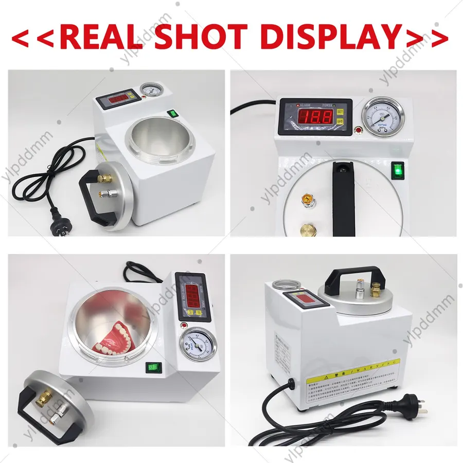Digital Dental Pressure Pot for Denture Bases 65W Auto Polymerizer with Air Pump Precise Gauge Temp Control 30 Min Cycle Lab Repair Tool