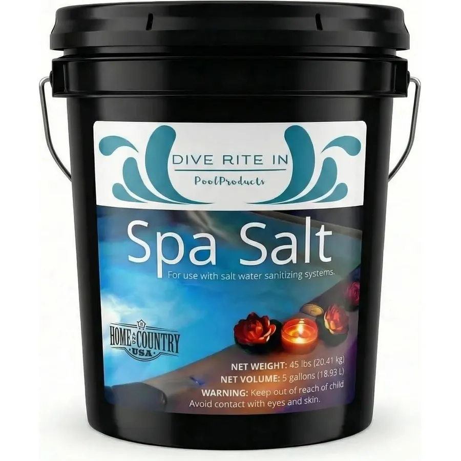 Dive Rite in Hot Tub Salt and Spa Crystals for All Water Systems Including Hotspring, Jacuzzi, Caldera and Chloromatic, 45 Pound Pool and Spa Treatment Bag