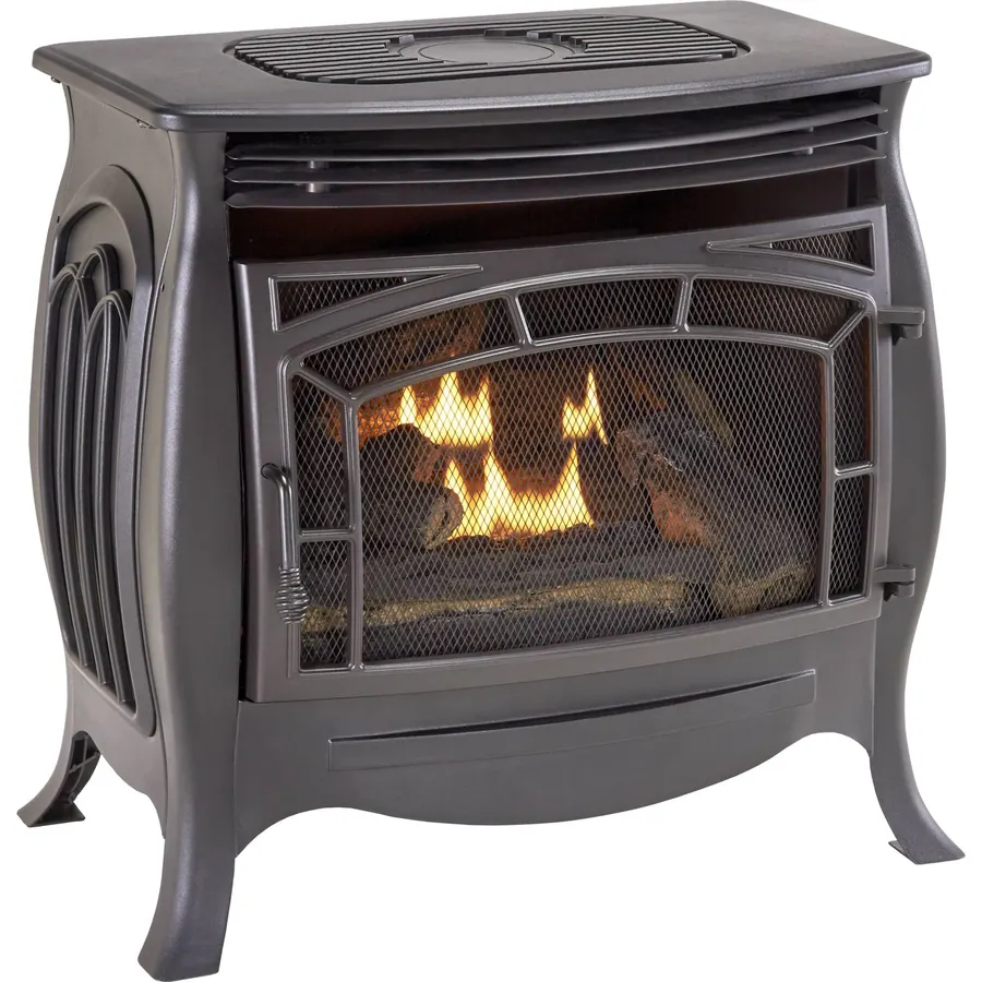 Duluth Forge Dual Fuel Ventless Gas Stove - 26,000 BTU, Remote Control, Matte Black Finish - Model# FDSR25