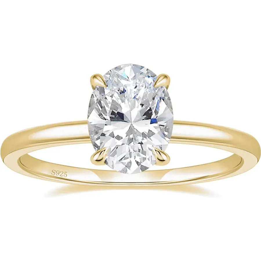EAMTI 925 Sterling Silver Engagement Rings for Women Oval Cut