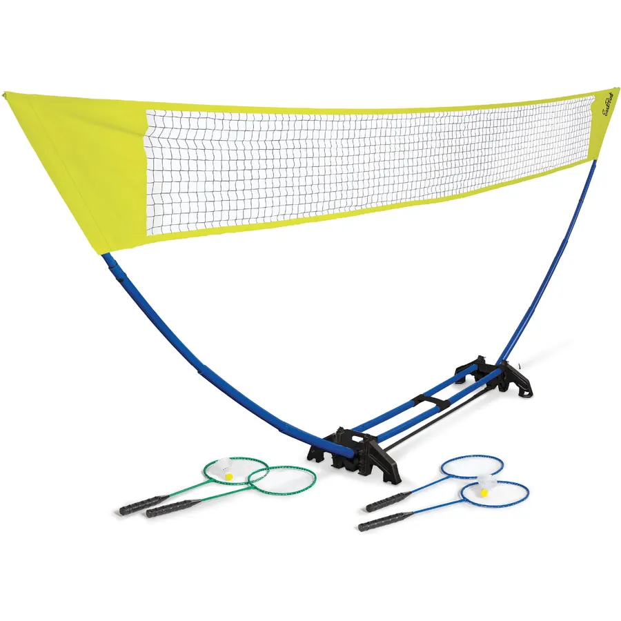 EastPoint Badminton Set, 4 Rackets, 2 Shuttlecocks, 15' Net, Outdoor Games