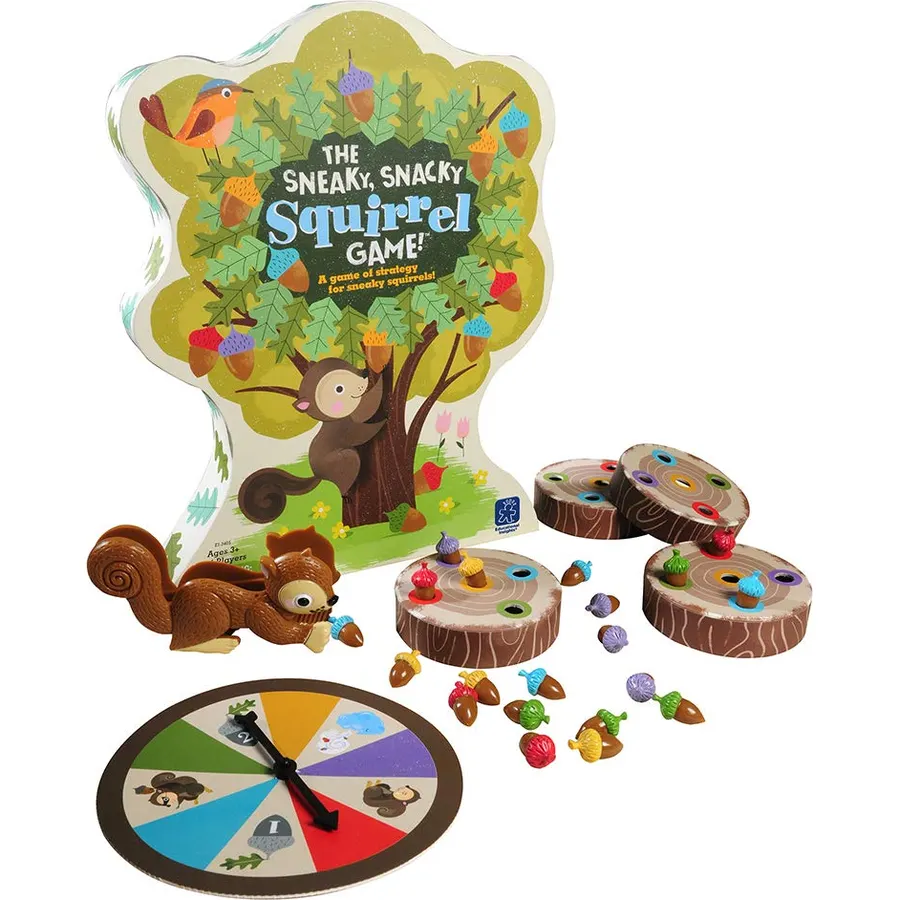 Educational Insights The Sneaky, Snacky Squirrel Game - Toddler Board Games for 3 Year Olds, Fine Motor Skills Toys for Toddlers, Color Matching Preschool, Tweezer Tool