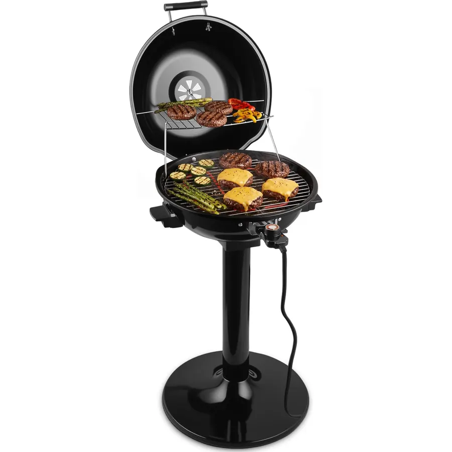 Electric Grill Outdoor, CUSIMAX Electric BBQ Grill, Portable BBQ with Lid