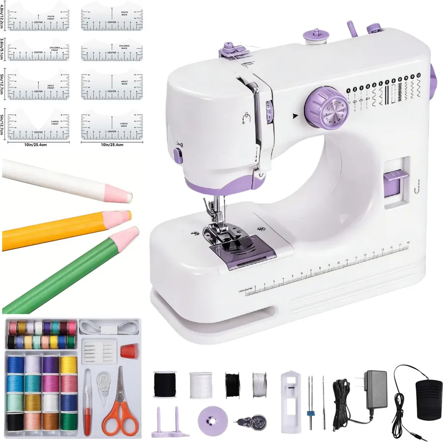 Electric Portable Sewing Machine – Single & Twin Needle for Patchwork