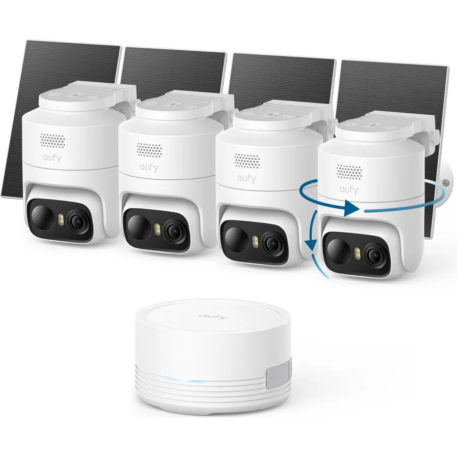 eufy Security eufyCam C37 4-Cam Kit, 360° Pan&Tilt Auto Tracking