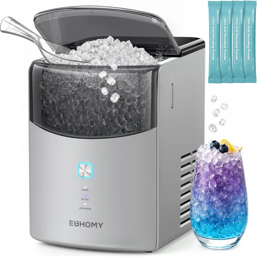 Euhomy Countertop Nugget Ice Maker, 35lbs Daily Sonic Crushed Ice Machine