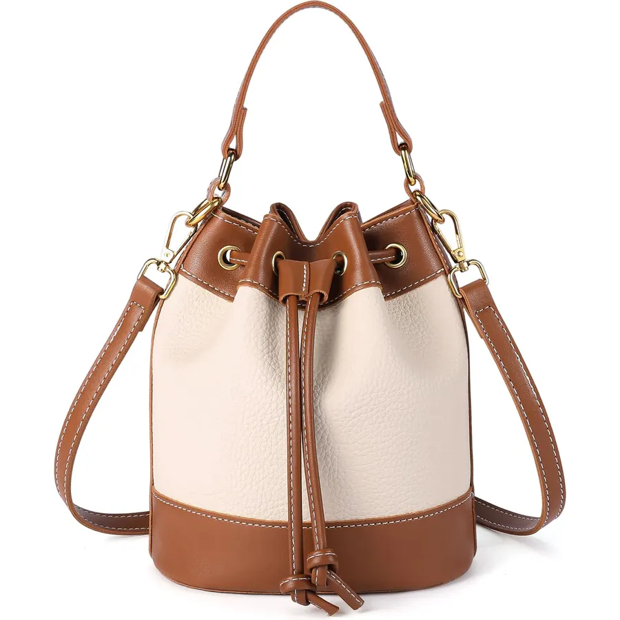 FALAN MULE Small Crossbody Bag for Women Vegan Leather Mini Bucket Handbags Shoulder Purse