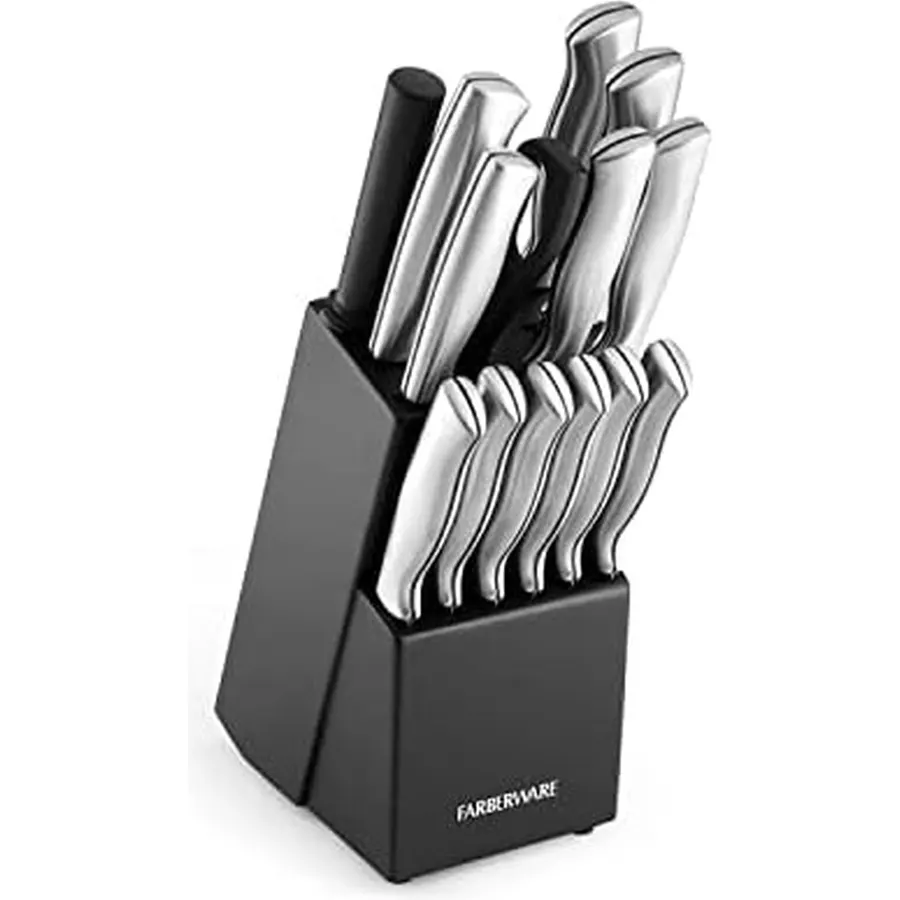 5 Pieces Knife Set, Japanese High Carbon Stainless Steel Kitchen Knife Sets＆Magnetic Knife Block 14 x 10 Inches