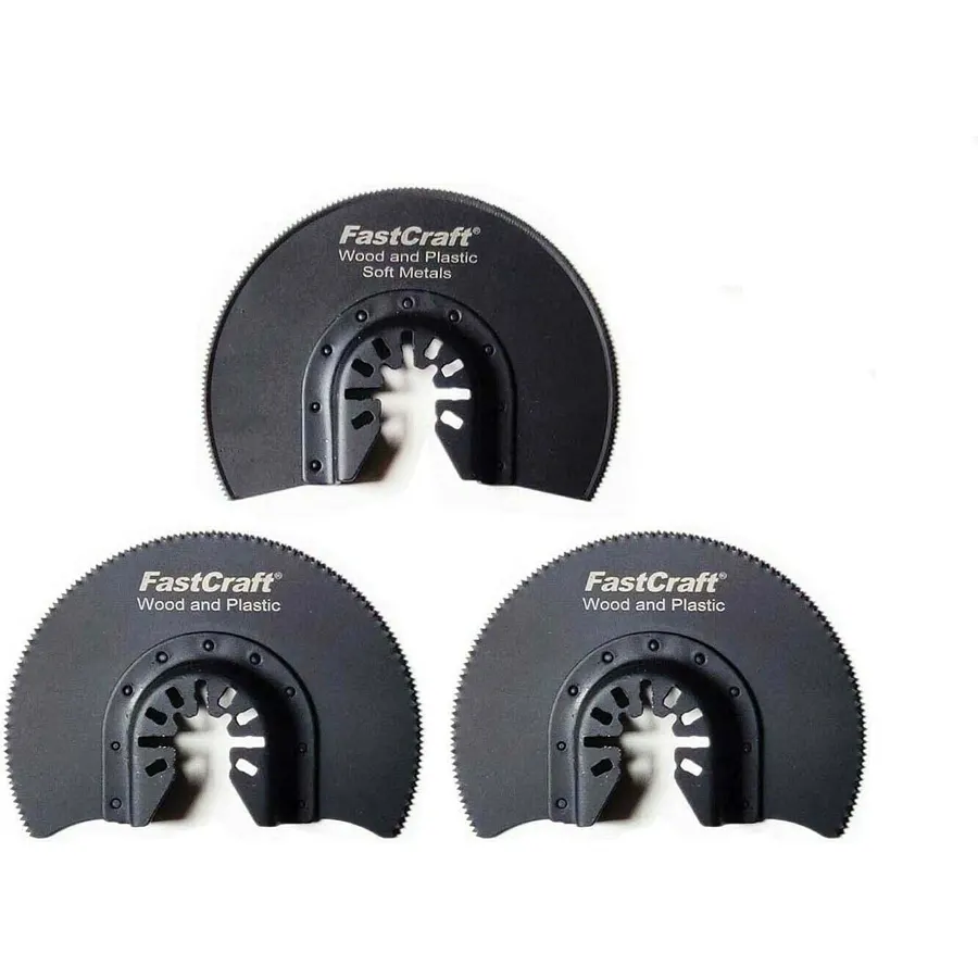 Oscillating Tool Saw Blades, Multi Tool Blade Kit, FastCraft 13pc Bi Metal HCS SK5 Steel E-Cut Tough Cutting All Industrial & PRO Grade [Bulk Packaging]