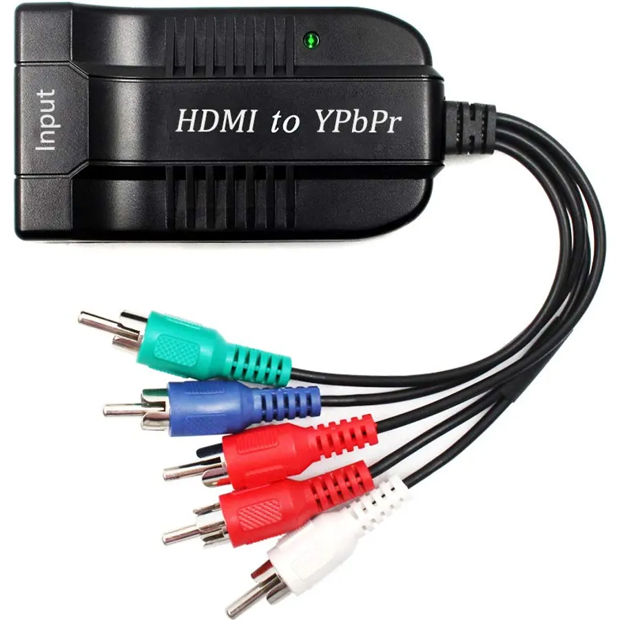 Female HDMI to Male Scaler YPbPr Converter, HDMI to Video Ypbpr Adapter HDMI to Scaler Component Converter with YPBPR Cable Power Adapter Compatible for Apple TV, PS3, Xbox, Fire Stick, DVD Players