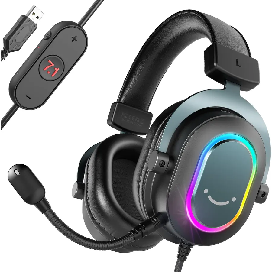 FIFINE AmpliGame H6 Wired USB Gaming Headset with Dynamic RGB, 3 EQ Modes